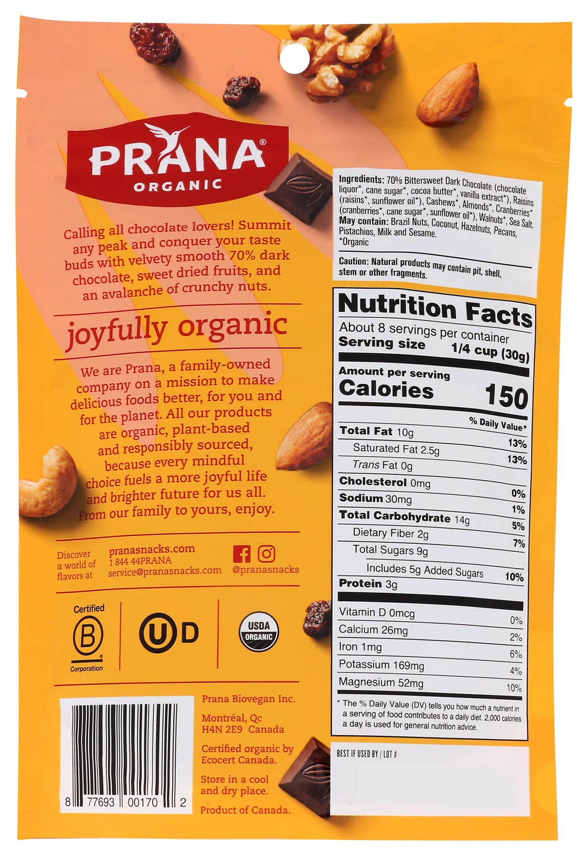 PRANA MIX TRAIL CHOCOLATE DELUX - Case of 6 - Image 2